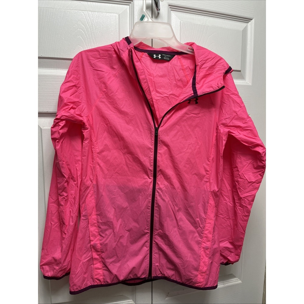Under Armour Women's UA Storm 2 Lightweight Shell Full Zip Hooded Jacket Pink